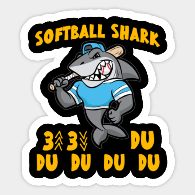 SOFTBALL SHARK Baseball Bat funny cartoon gift